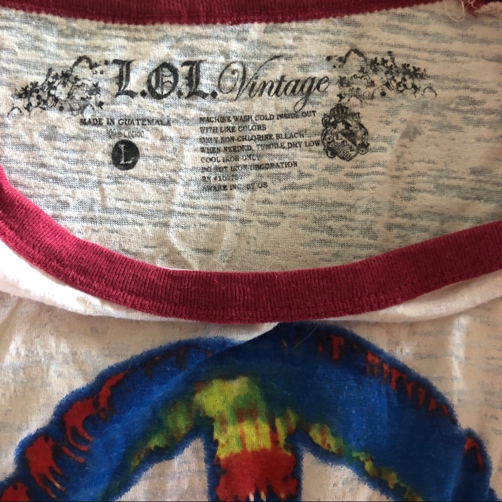 LOL Vintage Lucky Peace Sign top size L $12